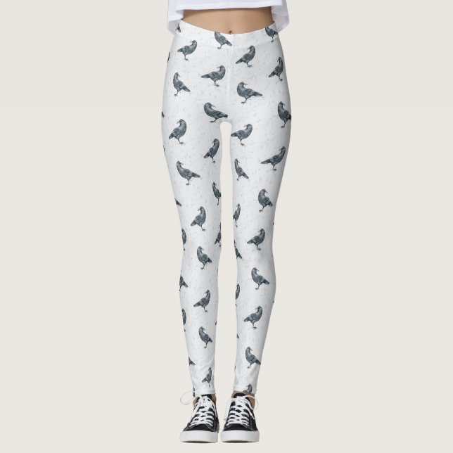Leggings Halloween noir et blanc blanc blanc blanc blanc bl (Devant)