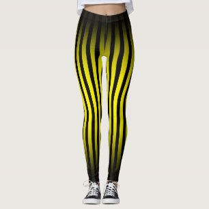 Leggings Halloween noir jaune rayures verticales ombre