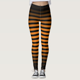 Leggings Halloween noir orange rayures verticales ombre
