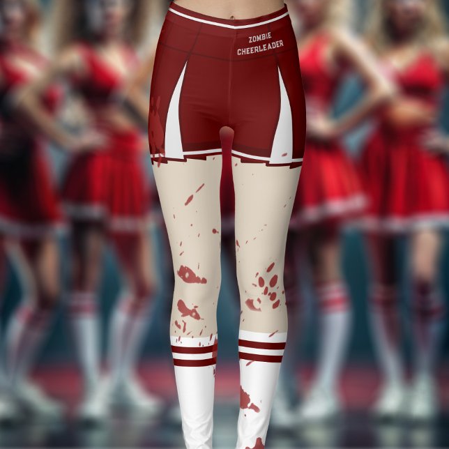 Leggings Halloween Pom-pom girl de costume de zombie Leggin (Perfect leggings for those times you need to be a zombie cheerleader)