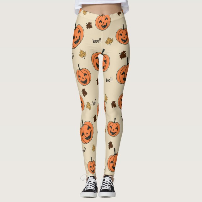 Leggings Halloween Pumpkin Seamless Pattern (Devant)