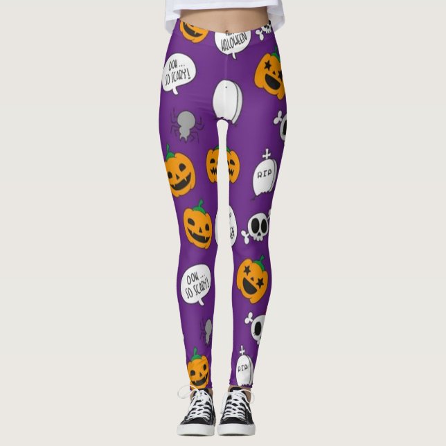 Leggings Halloween si effrayant (Devant)