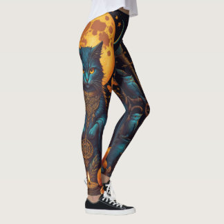 Leggings Halloween sorcière de chat noir magique