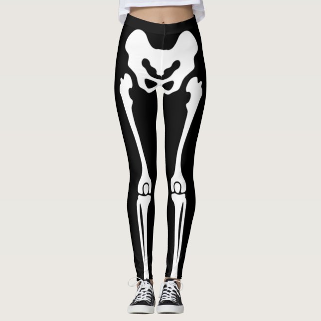 Leggings Halloween squelettique (Devant)