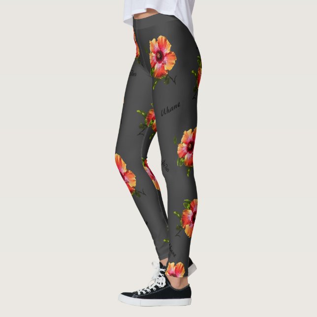 Leggings HAMbyWG Hawaiin Thème avec Hibiscus Flower (Gauche)