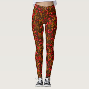 Leggings hanches roses, brune et rouge