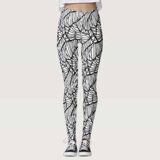 Leggings Hand Drawn Spider Web Halloween Pattern