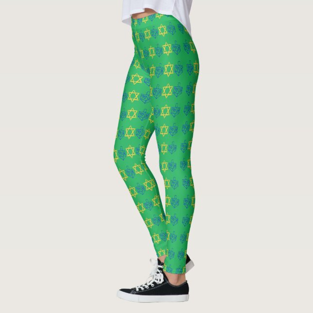 Leggings Hanoukka Dreidels + Stars (Gauche)