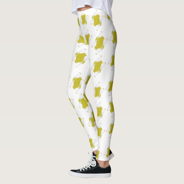 Leggings Hanukkah seagull with dreidel and gelt (Gauche)