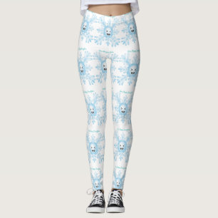 Leggings Happy Snowflake Emoticon Thunder_Cove