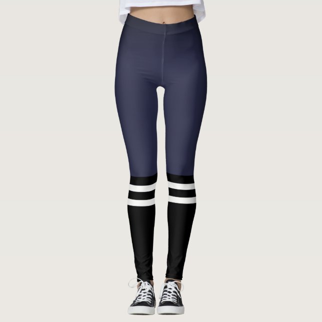 Leggings Hautes chaussettes de fac bleue (Devant)