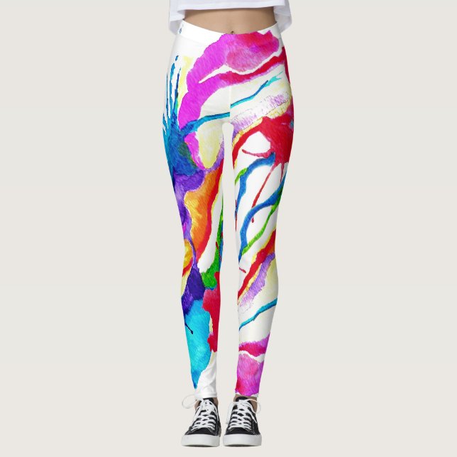 Leggings Hauteur de l'éclaboussure aquarelle (Devant)