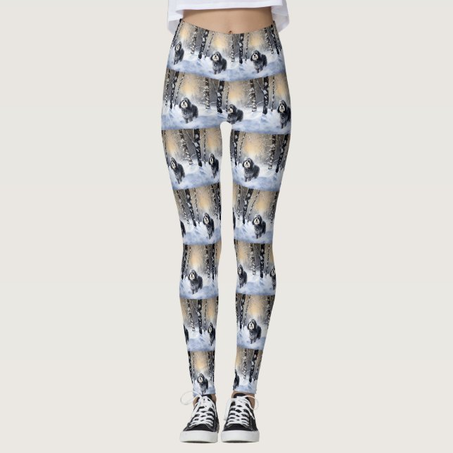 Leggings Havanais laissez-le neiger Noël (Devant)