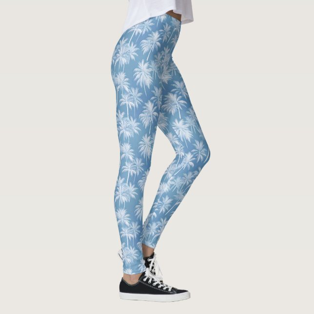 Leggings Hawaiian Palm Tree Silhouette Motif Blue ID1093 (Droite)