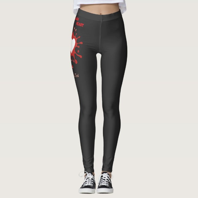 Leggings Heart Splash Art – Creative Love Expression Design (Devant)