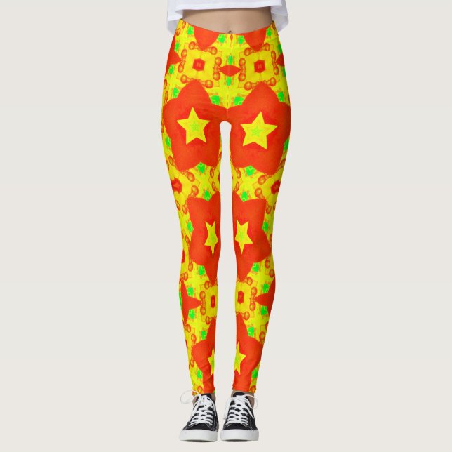 Leggings ~ Hellrotes Gelbgrün ~ Original (Vorderseite)
