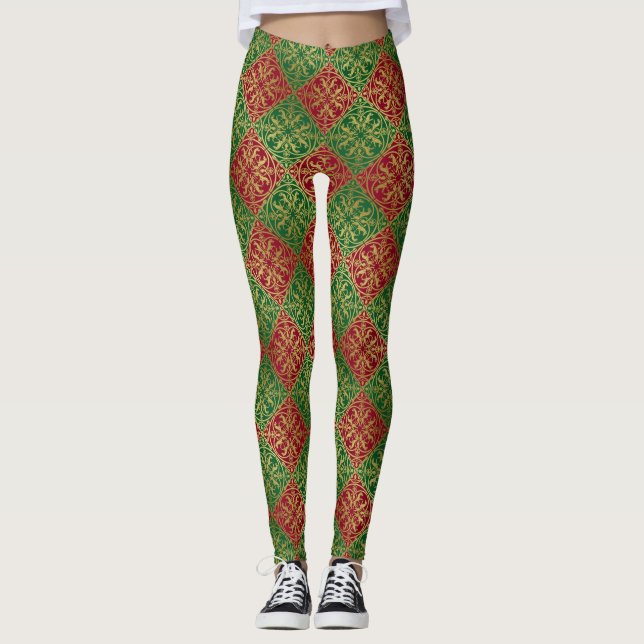Leggings Herald de la Renaissance médiévale Lion Leopard Me (Devant)