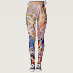 Leggings Herbe sauvage Abstraite dans des multicolores chau