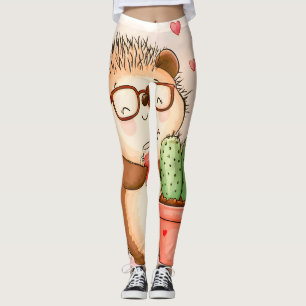 Leggings Hérisson Cactus Chedgehog Aquarelle