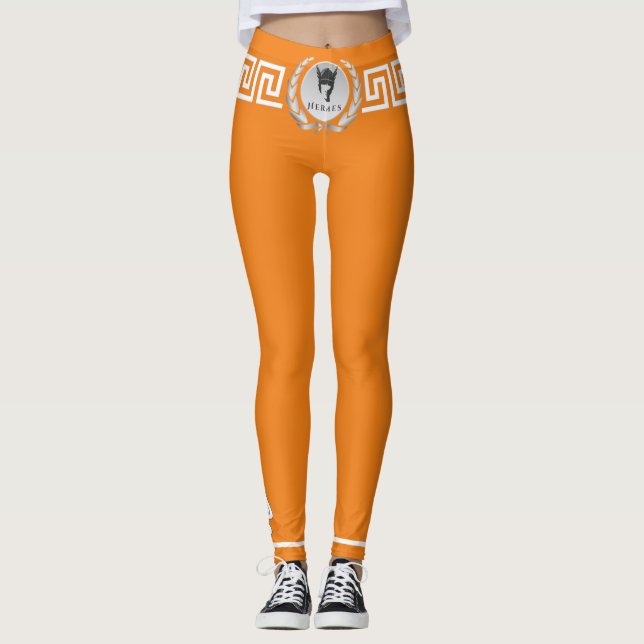 Leggings Hermes, Laurels, Clé grecque, Hermes Wings Designe (Devant)