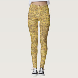 Leggings Héroglyphes d'Égypte antique Or