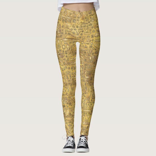 Leggings Héroglyphes d'Égypte antique Or (Devant)