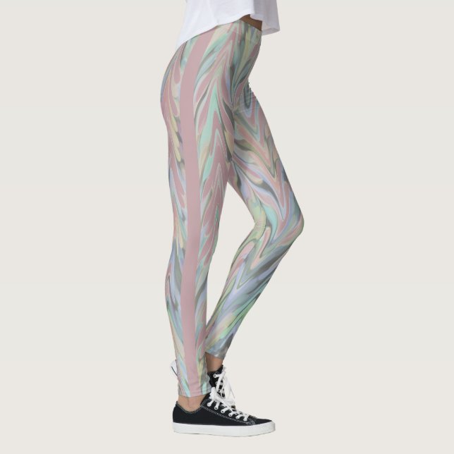 Leggings Herringbone Abstrait - rose/large (Droite)
