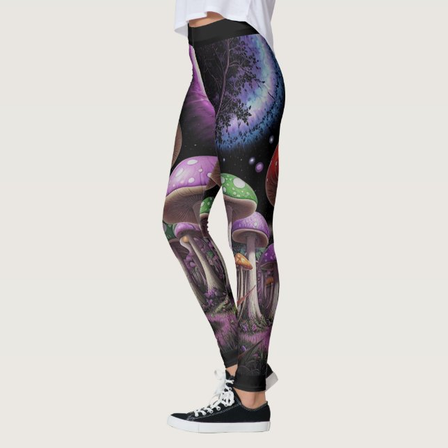 Leggings - Heure de la nuit Champignons Imaginaire (Gauche)