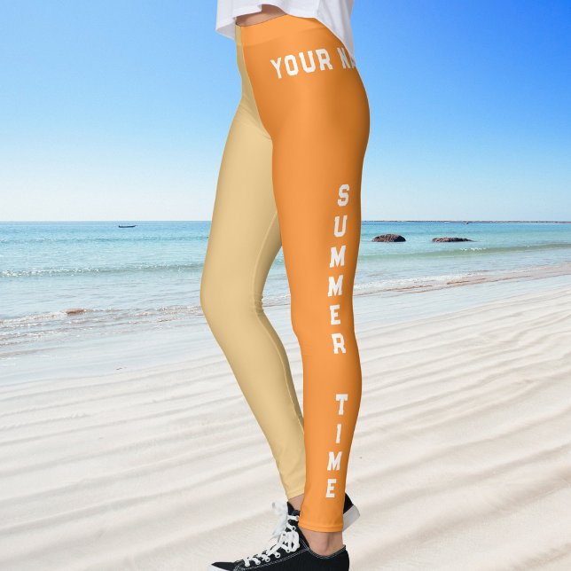 Leggings Heure d'été Plage Heure Sportive Nommé (Créateur téléchargé)