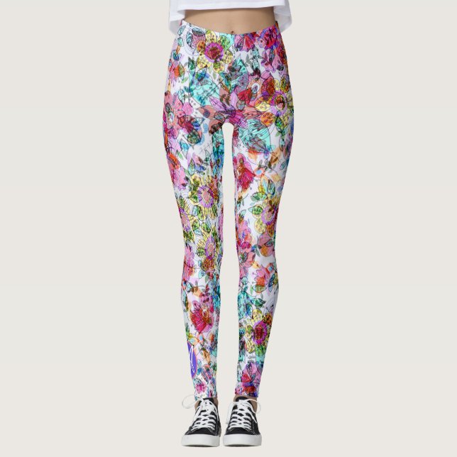 LEGGINGS HEUREUSES LÉGUMES DE SEMENCES FLEURS DE COULEUR D' (Devant)