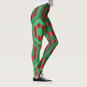 Leggings Hexagones de Noël 