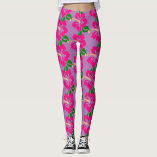 Leggings Hibiscus rose tropical Thunder_Cove