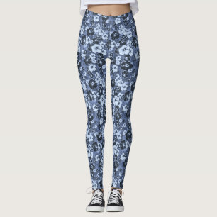 Leggings Hibiscus Tropical Flowers Yoga Running Exercice