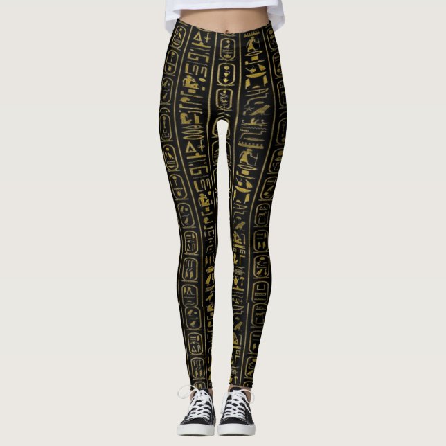 Leggings Hiéroglyphes Egyptologie symboles de l'Egypte anci (Devant)
