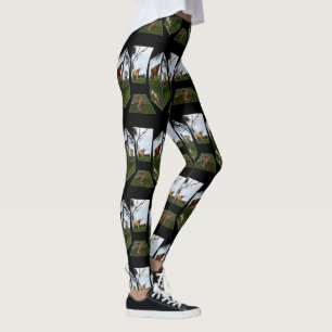 Leggings Highland Cow Dimensionnement Art, Noir