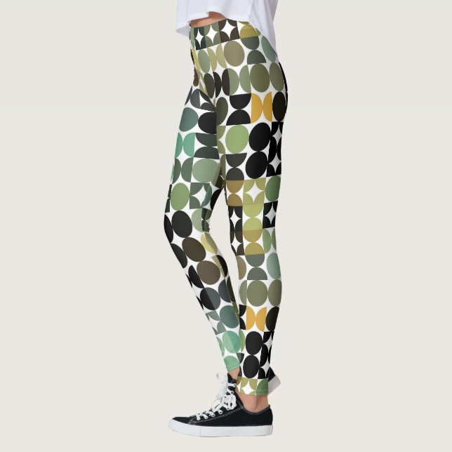 Leggings Hip Abstract Half Circles Industrial Fusion Art (Gauche)