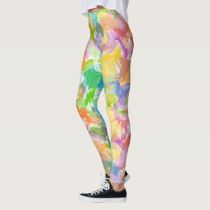 Leggings Hip Colorful Vibrant Summer Paint SplatMotif