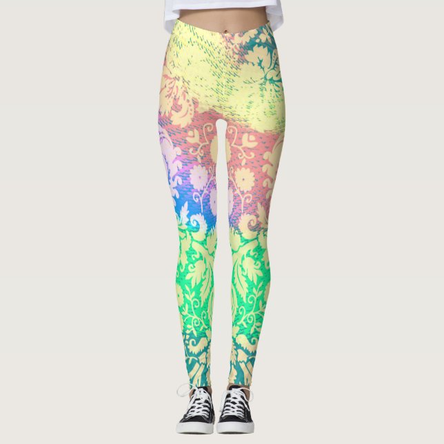 Leggings Hippie Tie Dye Flower Motifs (Devant)
