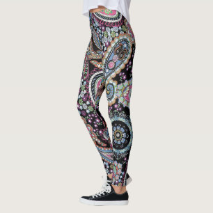 Leggings Hippy Paisley Bandanna Unique Pantalon Rétro Pers