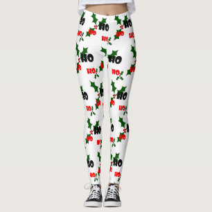 Leggings Ho Ho Ho guêtres de houx et de baies