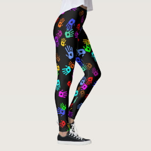 Leggings holiES - motif couleur mains 1 + votre backgr.