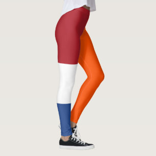 Leggings Hollandais Rouge Blanc Bleu Bleu Orange Drapeaux C