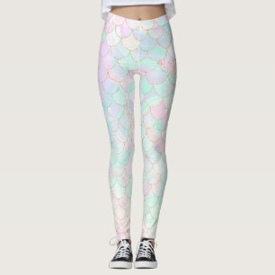 Leggings Holographie holographique de sirène rose
