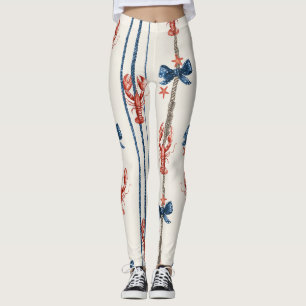 Leggings Homard Rouge Blanc Bleu Étoiles Patriotiques (3)