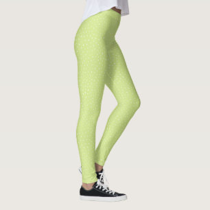 Leggings Honeydew Lime Green Pois Abstrait Motif