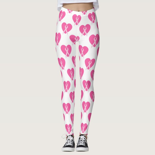 Leggings Hope Pray Fight (Sensibilisation au cancer du sein (Devant)
