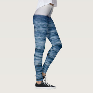 Leggings Horizon d'océan bleu avec motif de voilier lointai