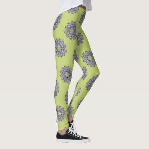 Leggings Horloge à main peinte Mandala Face 2