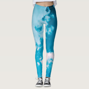 LEGGINGS HORLOGE PRINCIPAL ROSE ET NUAGE BLEU