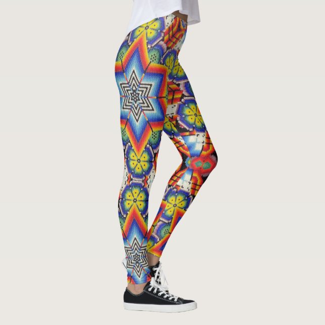 Leggings Huichol Beadwork Mexicain Folk Art Perle Travail Y (Droite)